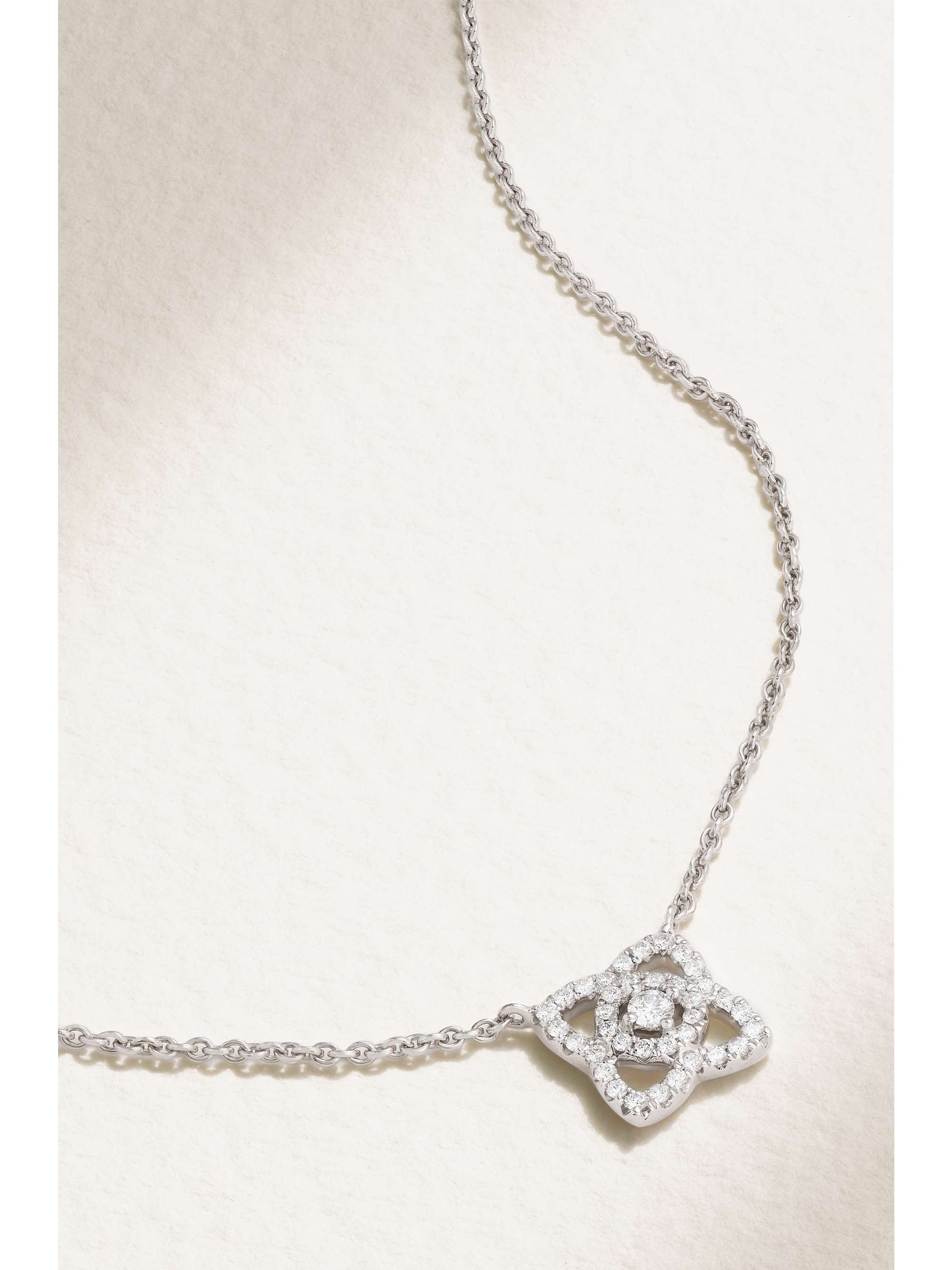 DE BEERS Enchanted Lotus 18-karat white gold diamond necklace