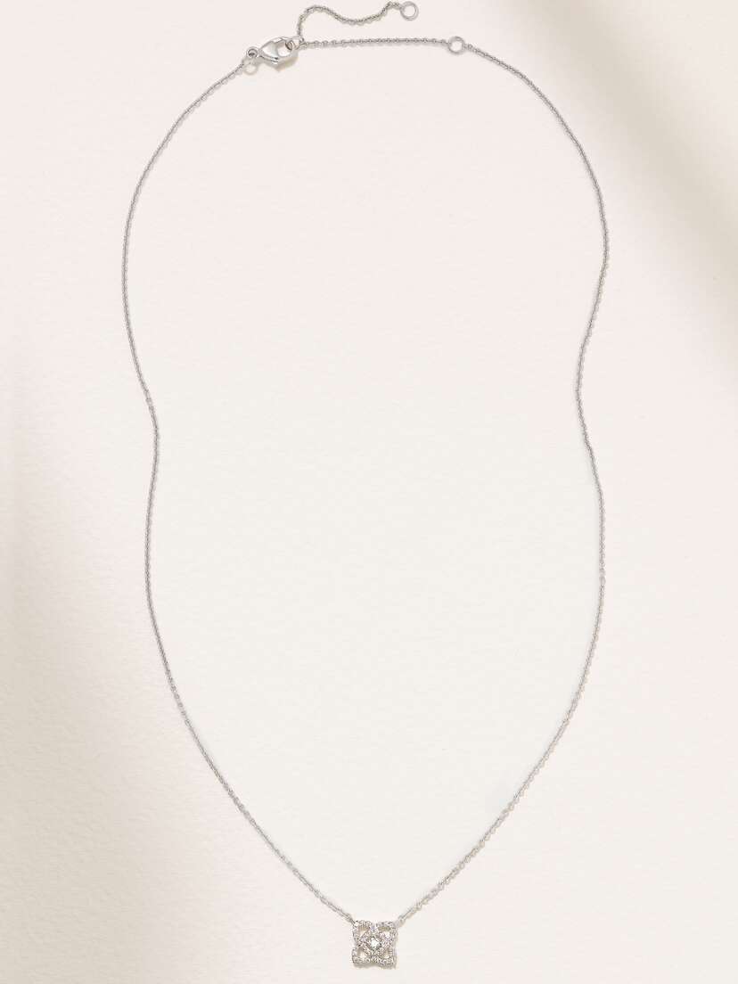 De Beers Enchanted Lotus 18-karat White Gold Diamond Necklace