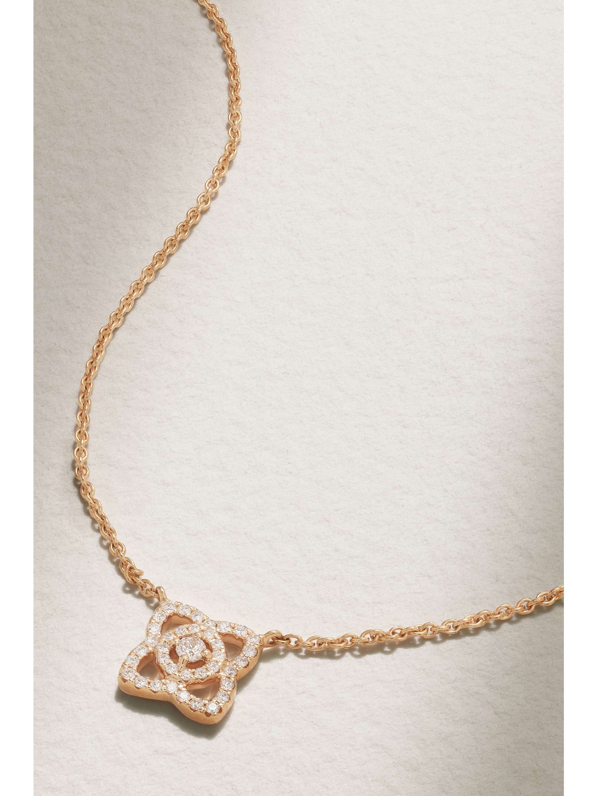 DE BEERS Enchanted Lotus 18-karat rose gold diamond necklace