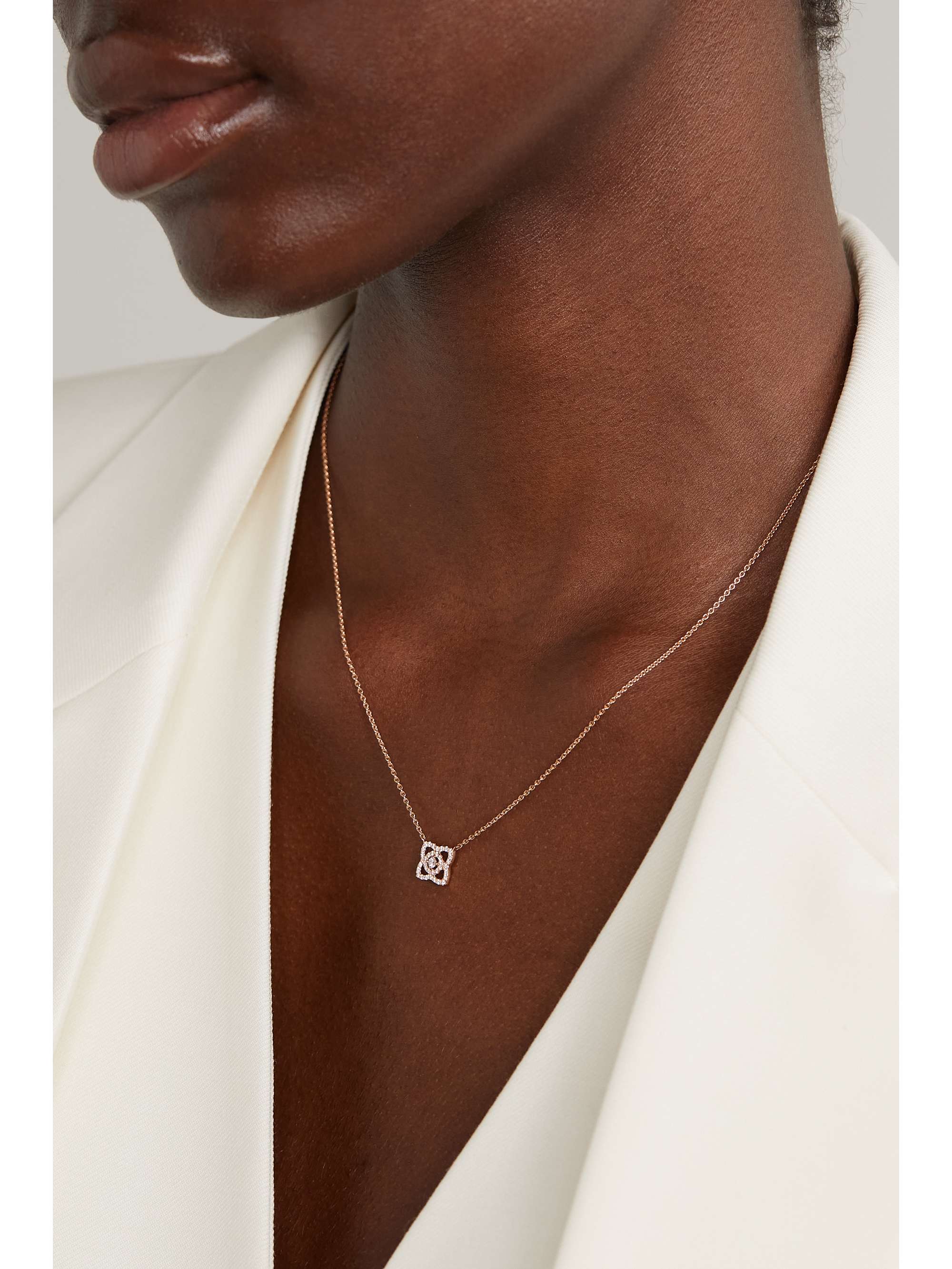 DE BEERS Enchanted Lotus 18-karat rose gold diamond necklace