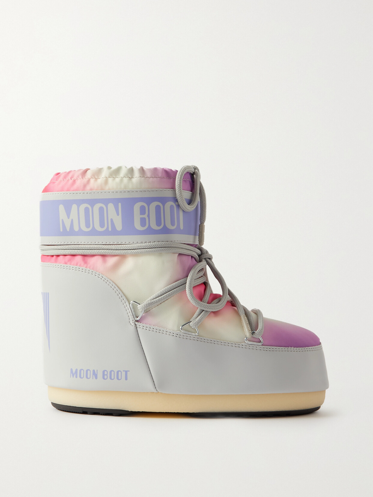 Moon Boot Icon Low Tie-dye Shell And Faux Leather Snow Boots - Pink