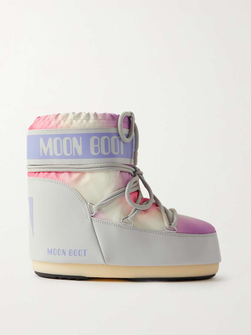 Moon Boot Icon Low Tie-dye Shell And Faux Leather Snow Boots