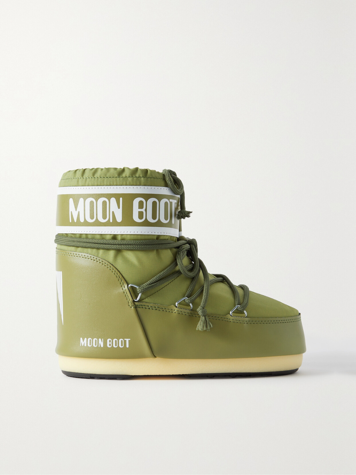 Moon Boot - Icon Low Shell And Faux Leather Snow Boots - Green