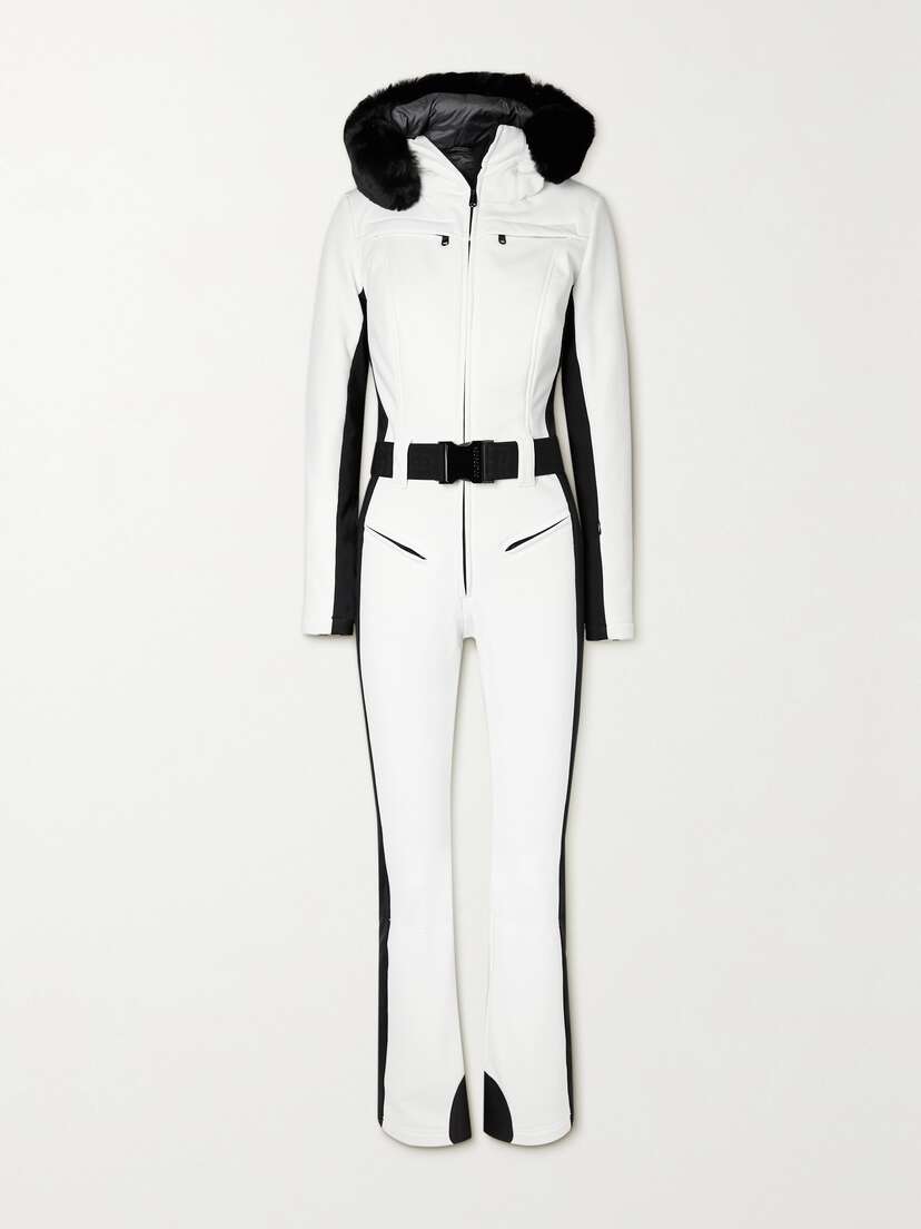 Goldbergh Parry Belted Hooded Faux Fur-trimmed Ski Suit