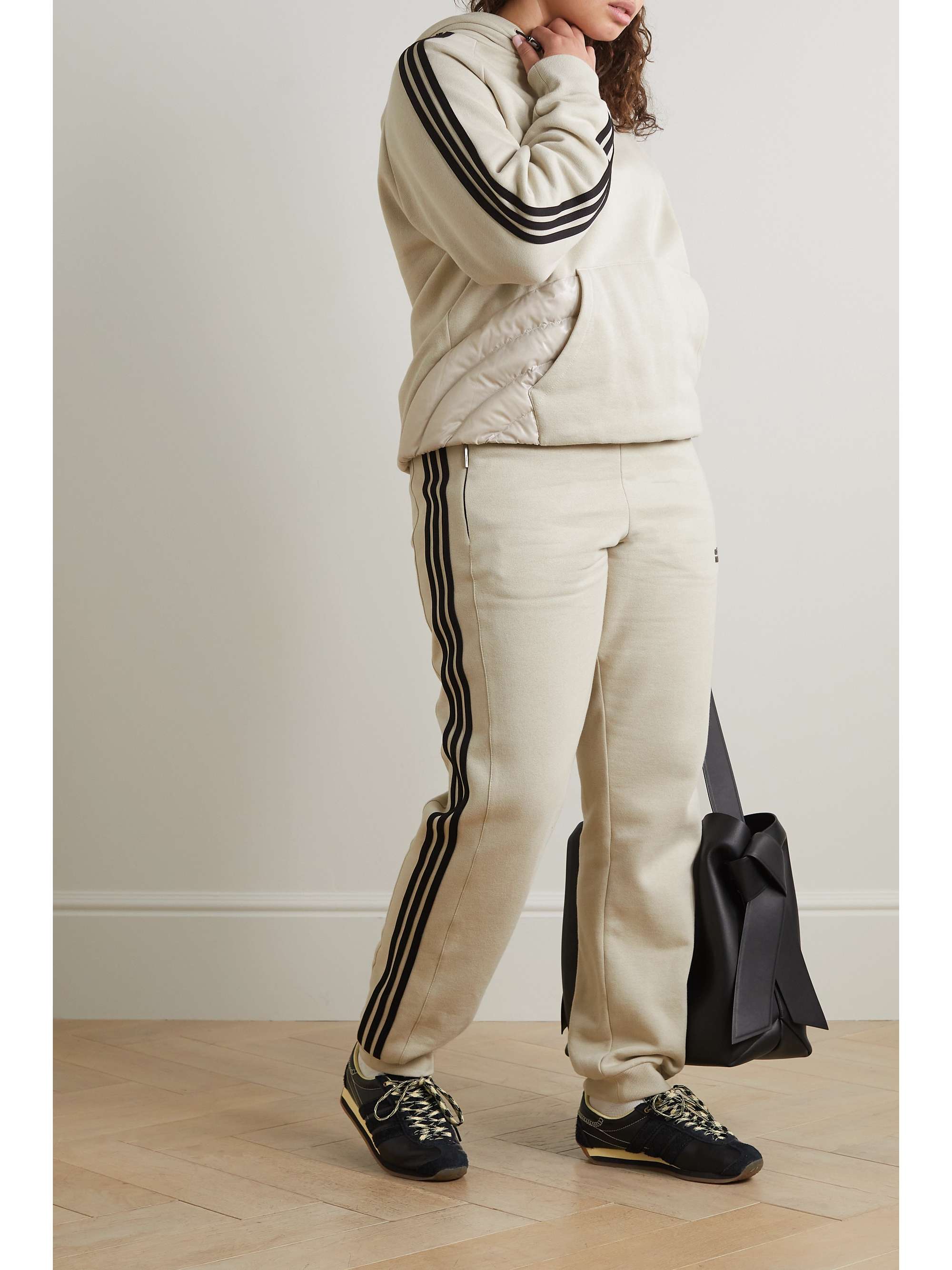 + adidas Originals shell-trimmed jersey wide-leg track pants