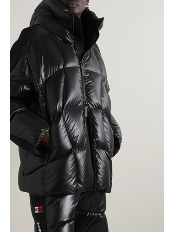 MONCLER GENIUS + adidas Originals Beiser hooded quilted jersey-trimmed glossed-shell down coat