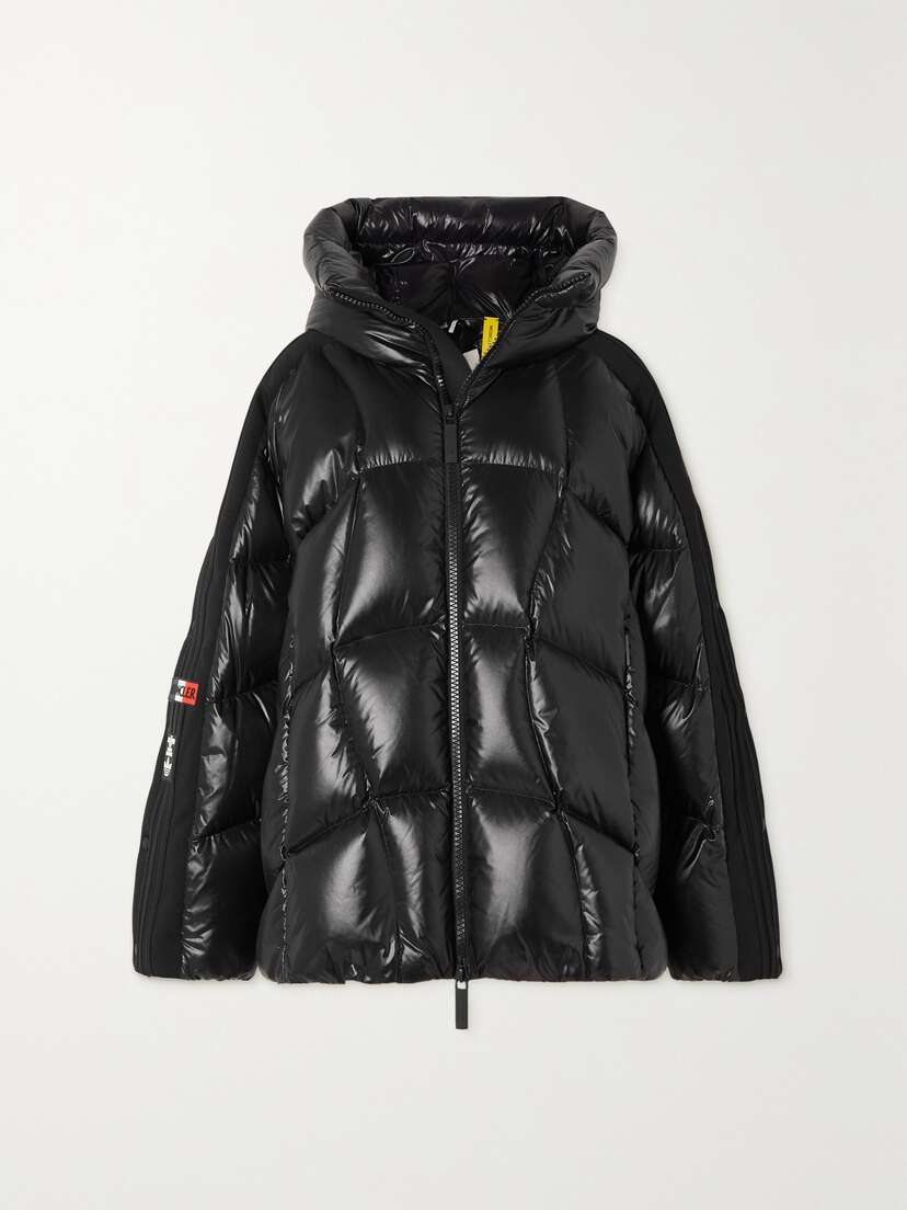 Moncler Genius + Adidas Originals Beiser Hooded Quilted Jersey-trimmed Glossed-shell Down Coat