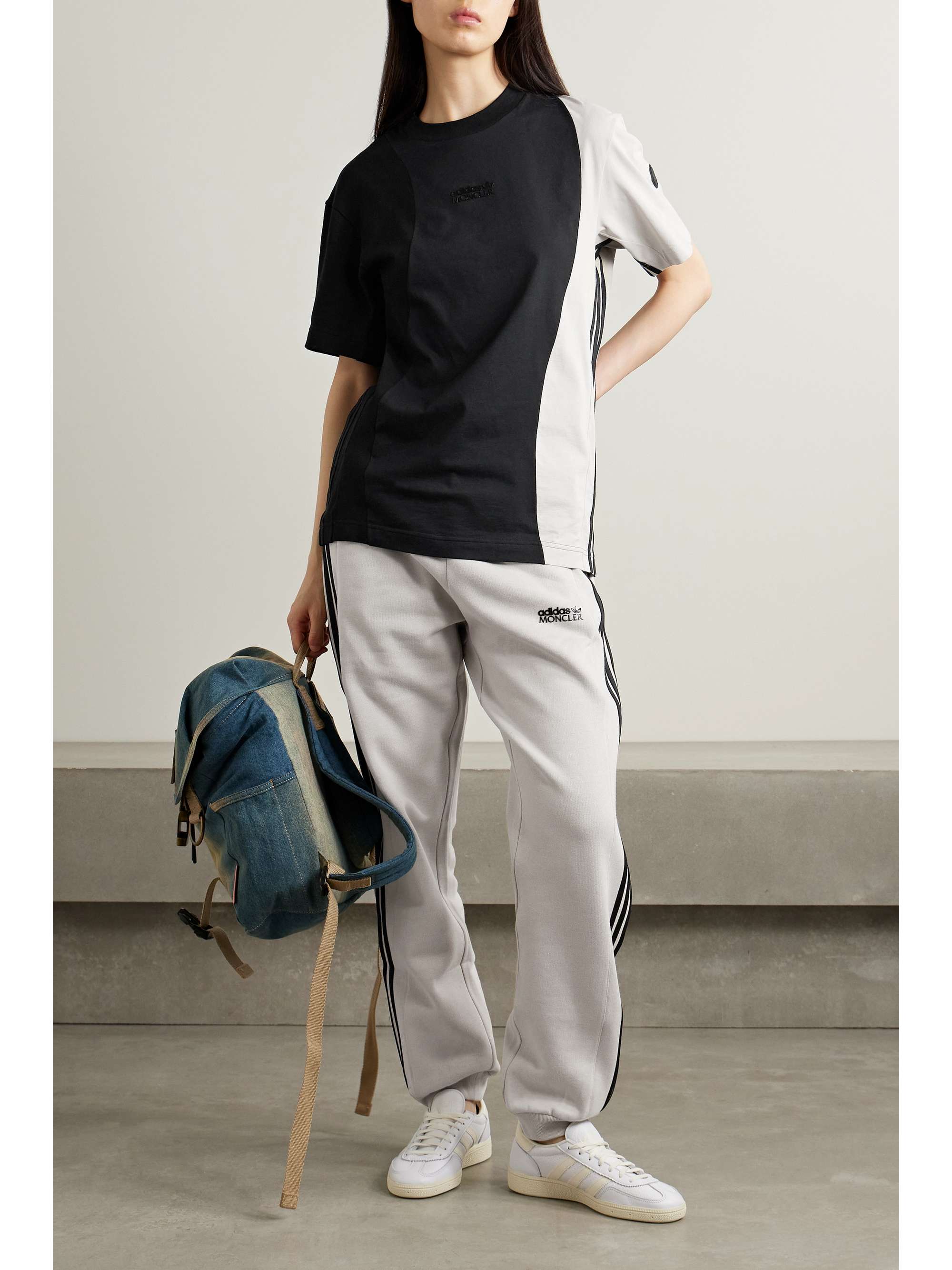 MONCLER GENIUS + adidas Originals two-tone cotton-jersey T MONCLER GENIUS + adidas Originals two-tone cotton-jersey T