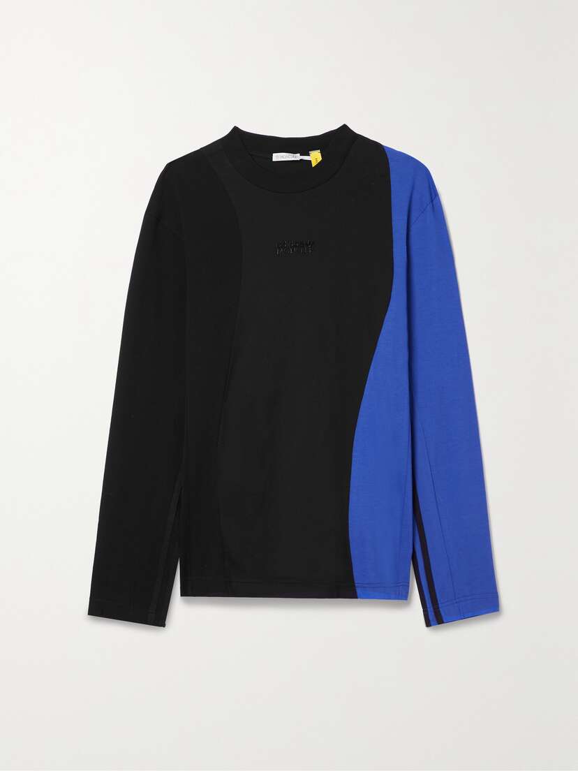 Moncler Genius + Adidas Originals Two-tone Striped Cotton-jersey Top - x large