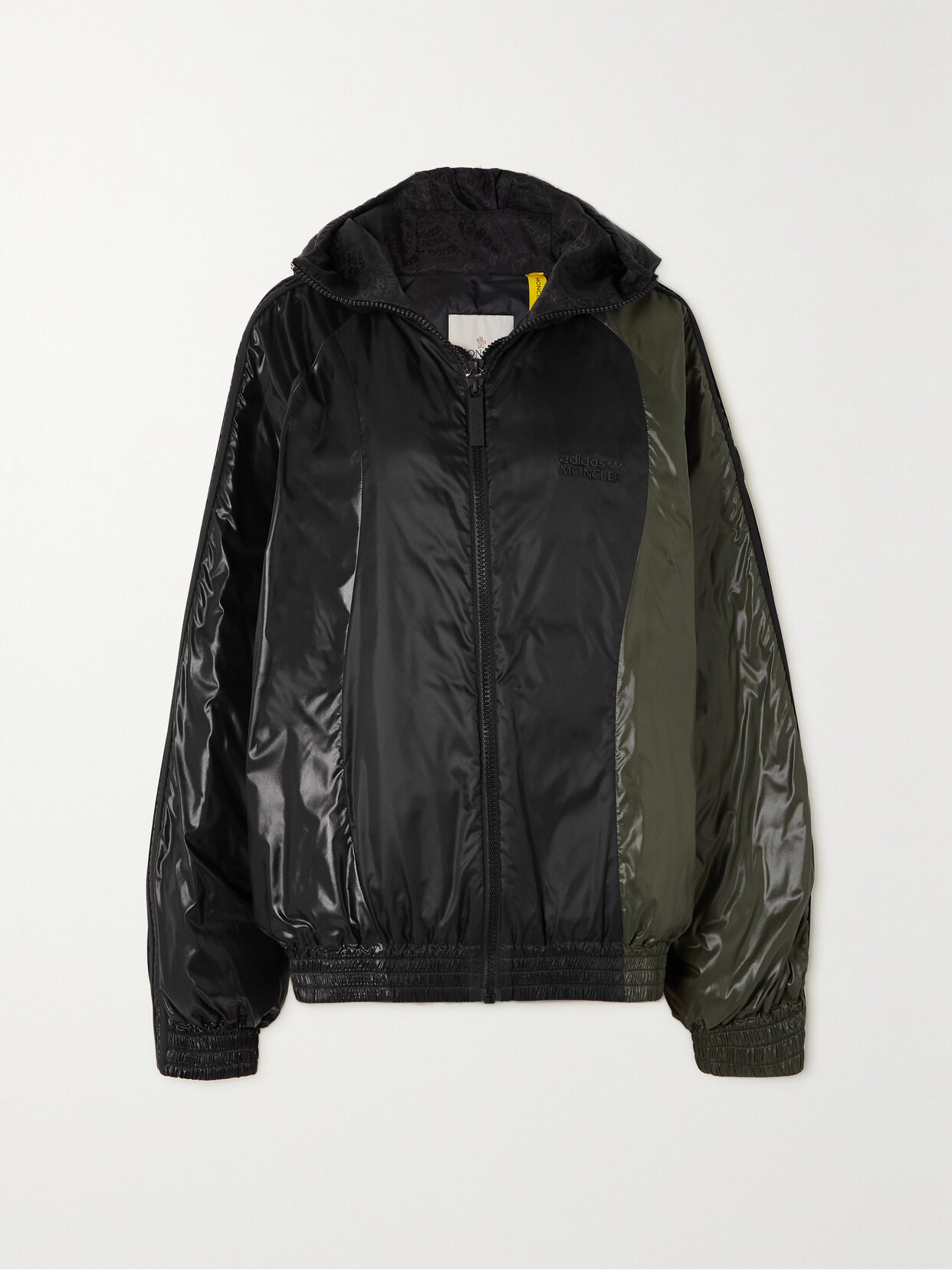 Moncler Genius + Adidas Originals Balzers Hooded Paneled Shell Down Jacket In Green