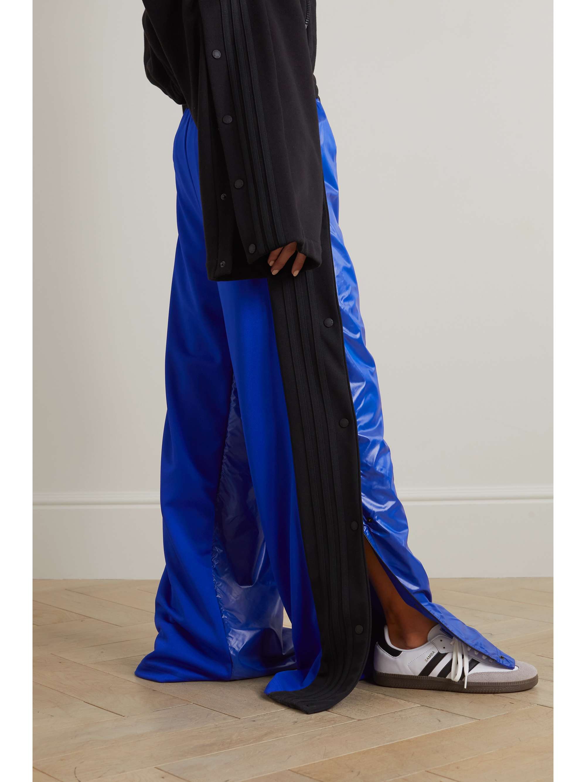 MONCLER GENIUS + adidas Originals shell-trimmed two-tone jersey wide-leg track pants