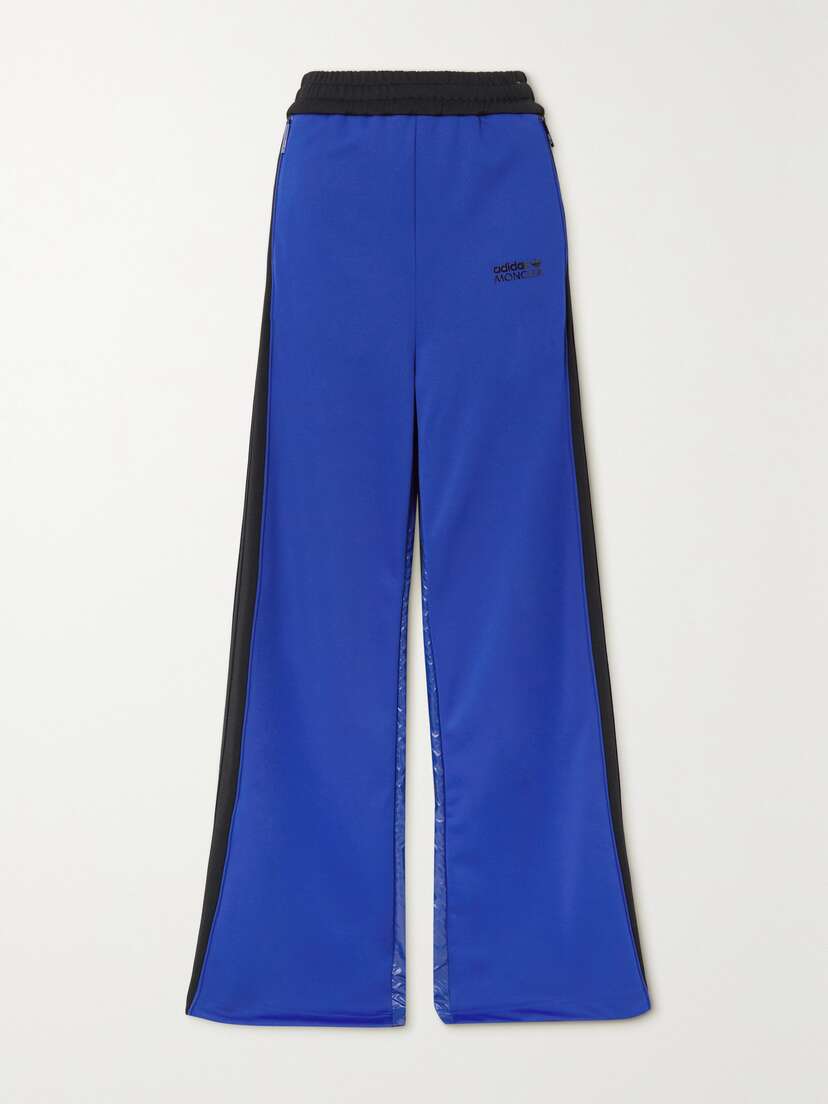 Moncler Genius + Adidas Originals Shell-trimmed Two-tone Jersey Wide-leg Track Pants