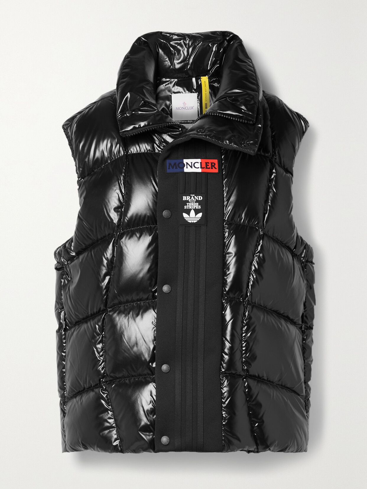 Moncler Genius - + Adidas Originals Bozon Jersey-trimmed Quilted Glossed-shell Down Vest - Black