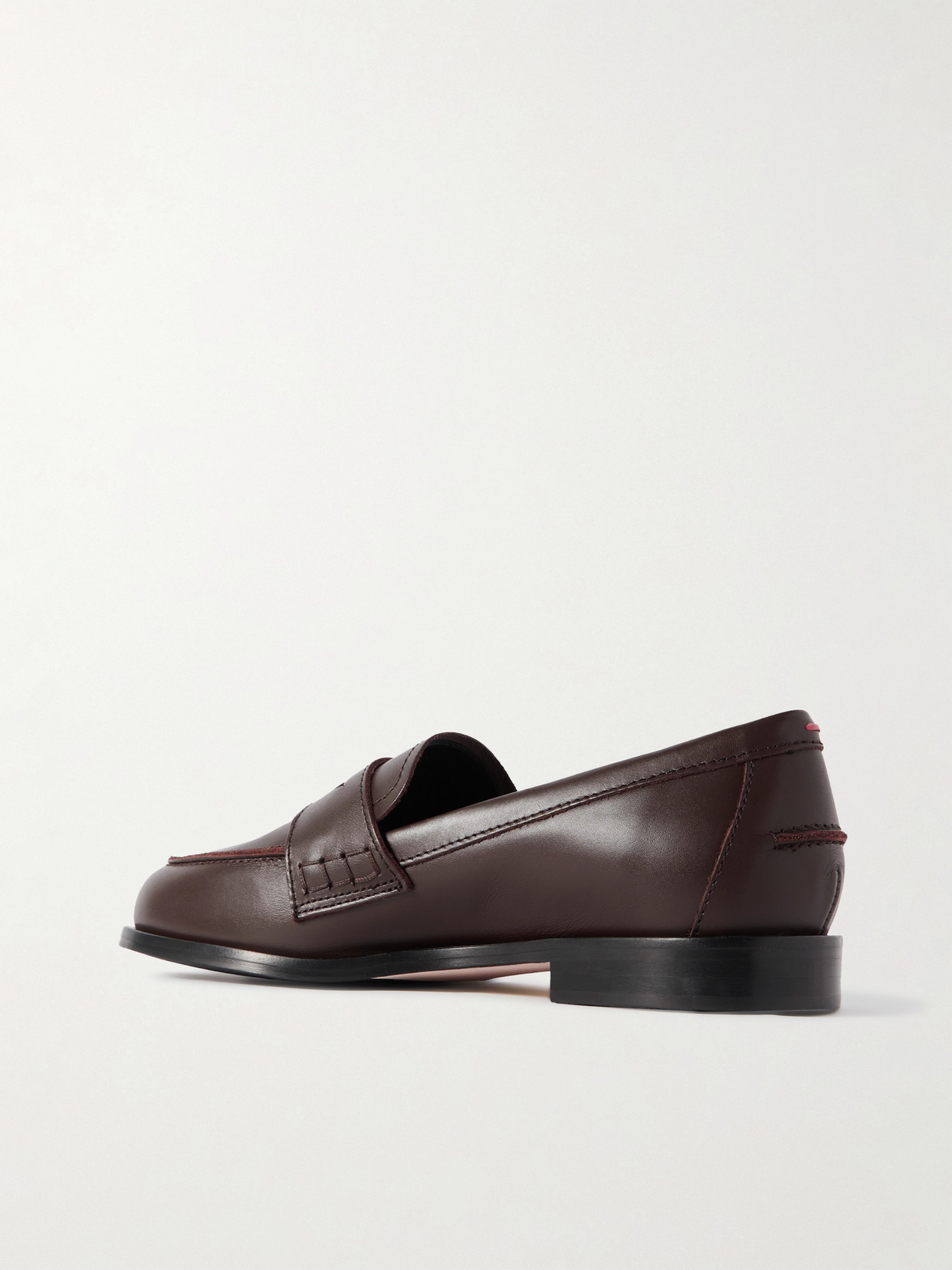 Aeyde Leather Loafers With Penny Strap And Round Toe In Brown