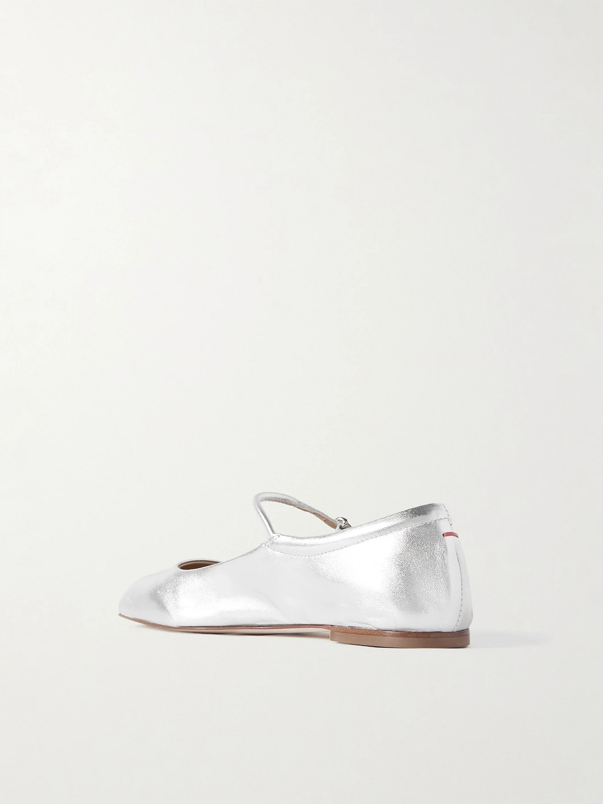 Aeyde Aline Babies Metallic Ballerina Shoes In Silver