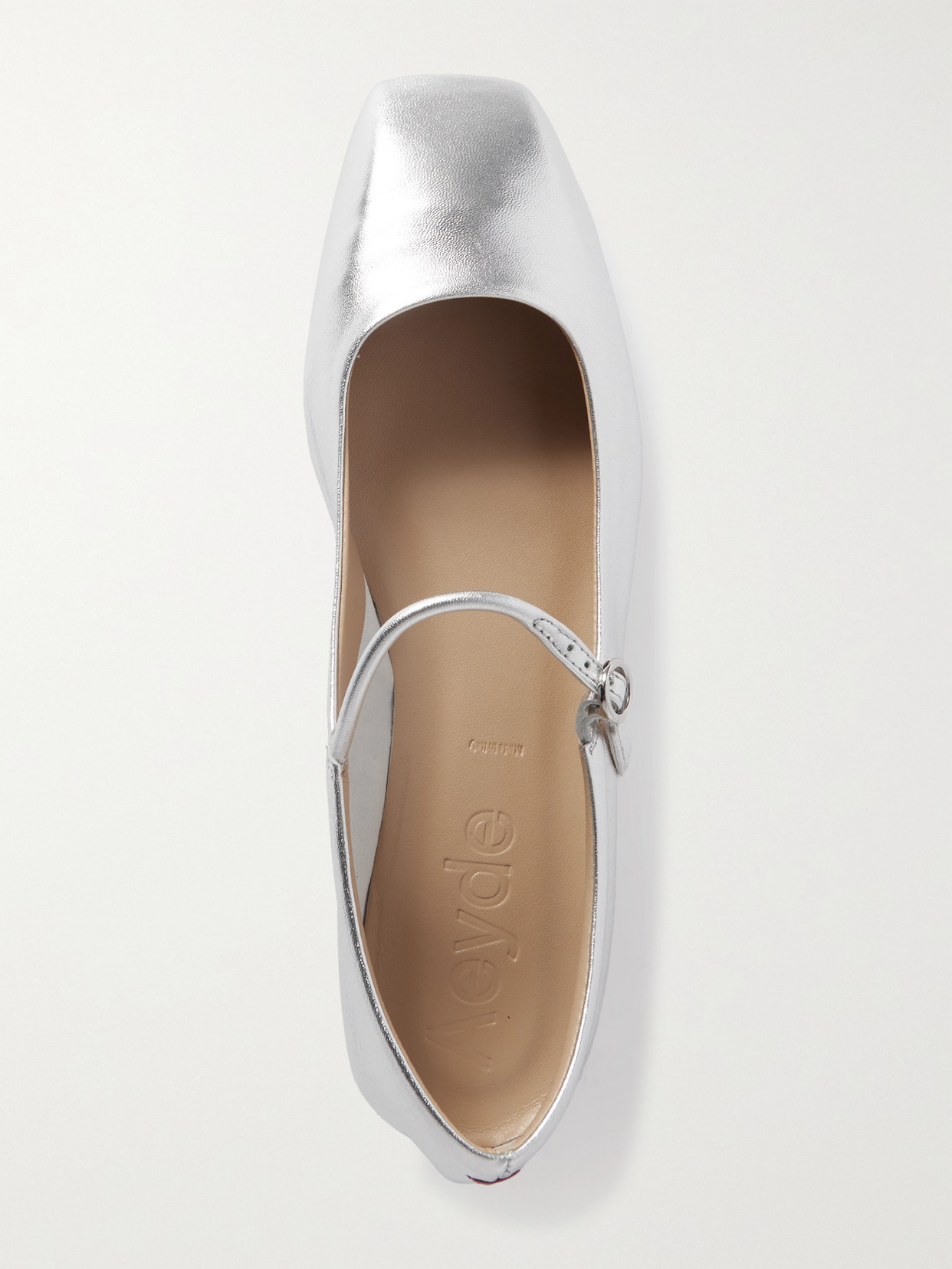 Aeyde Aline Babies Metallic Ballerina Shoes In Silver