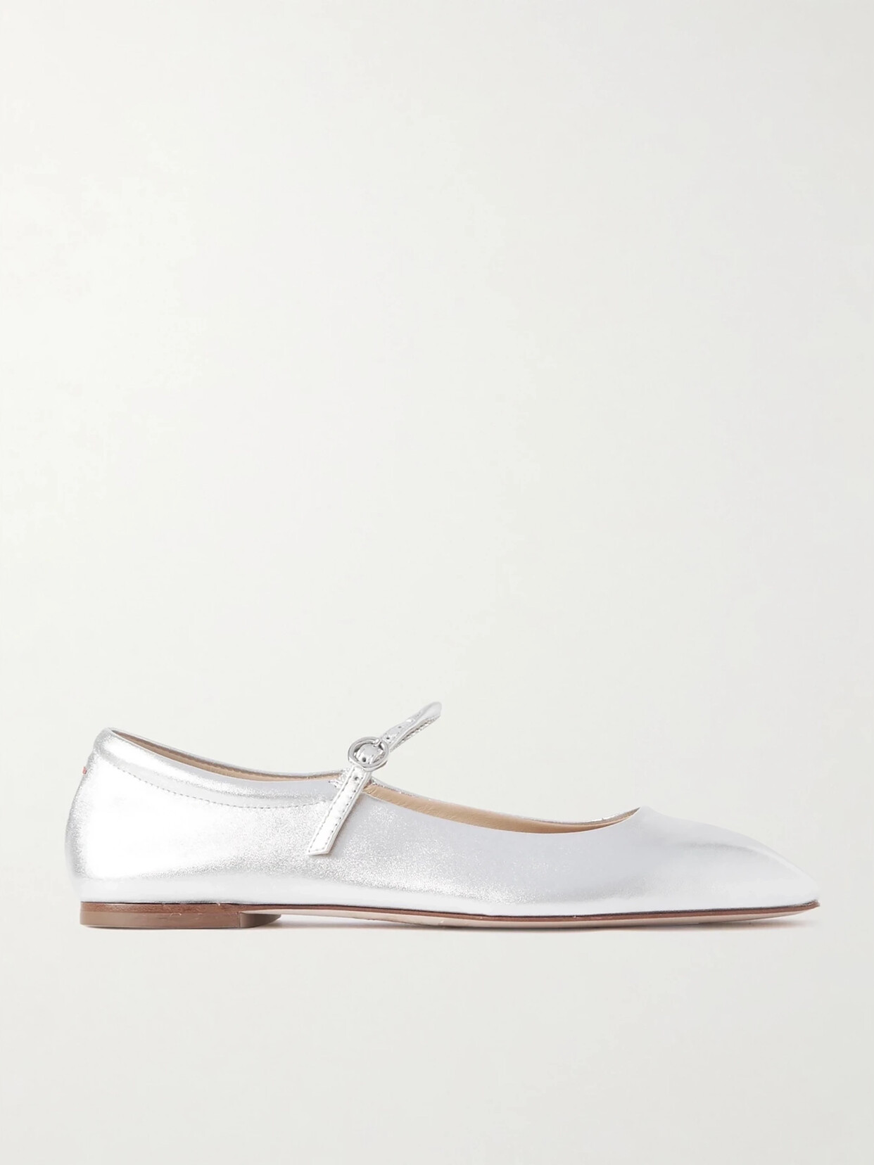 Shop Aeyde Uma Leather Mary Jane Flats In Silver