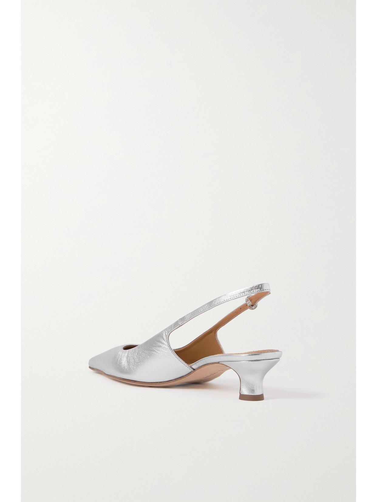 AEYDE CATRINA METALLIC LEATHER SLINGBACK PUMPS