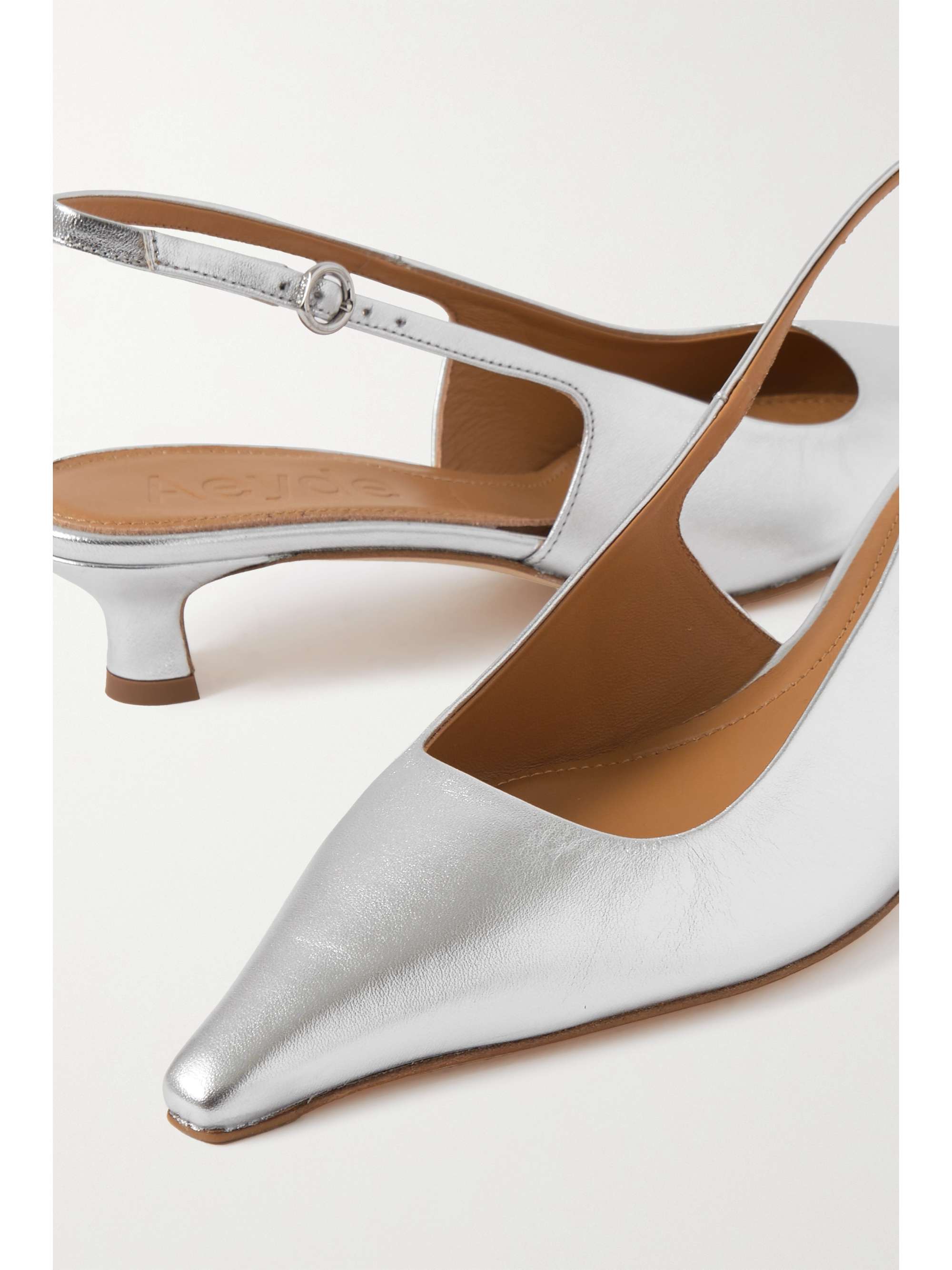 AEYDE Catrina metallic leather slingback pumps | NET-A-PORTER