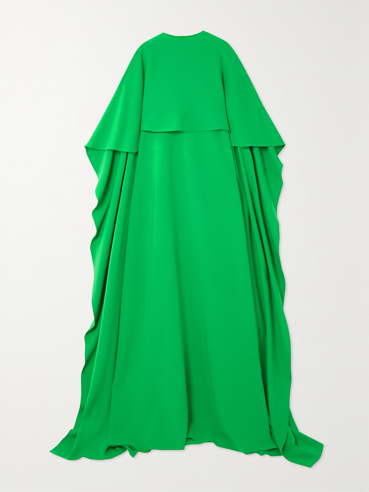 Oscar de la Renta - Cape-effect Stretch-silk Crepe Gown - Green