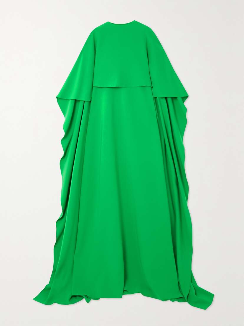 Oscar de la Renta Cape-effect Stretch-silk Crepe Gown - x large