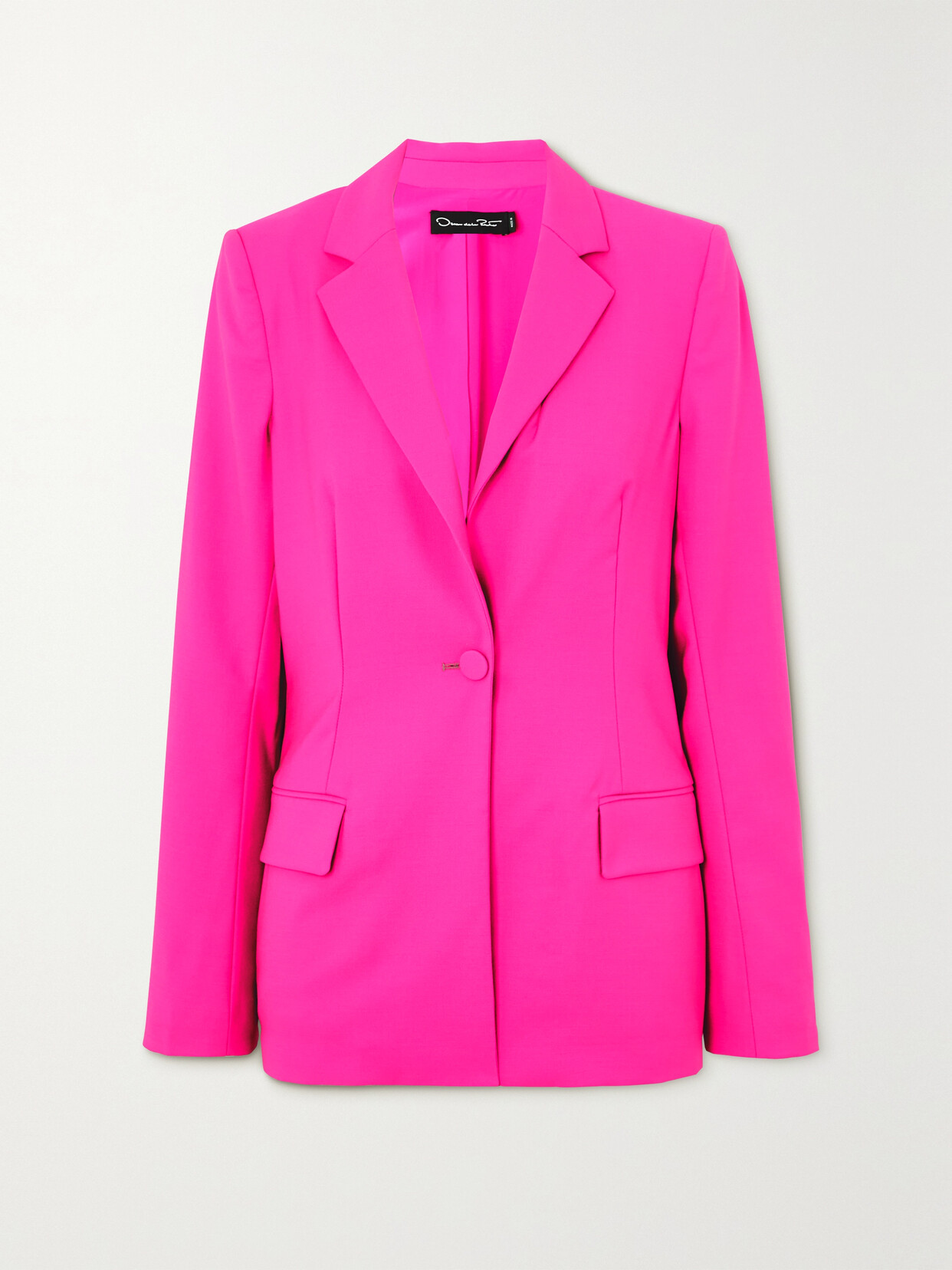 Oscar De La Renta Button Front Blazer In Pink