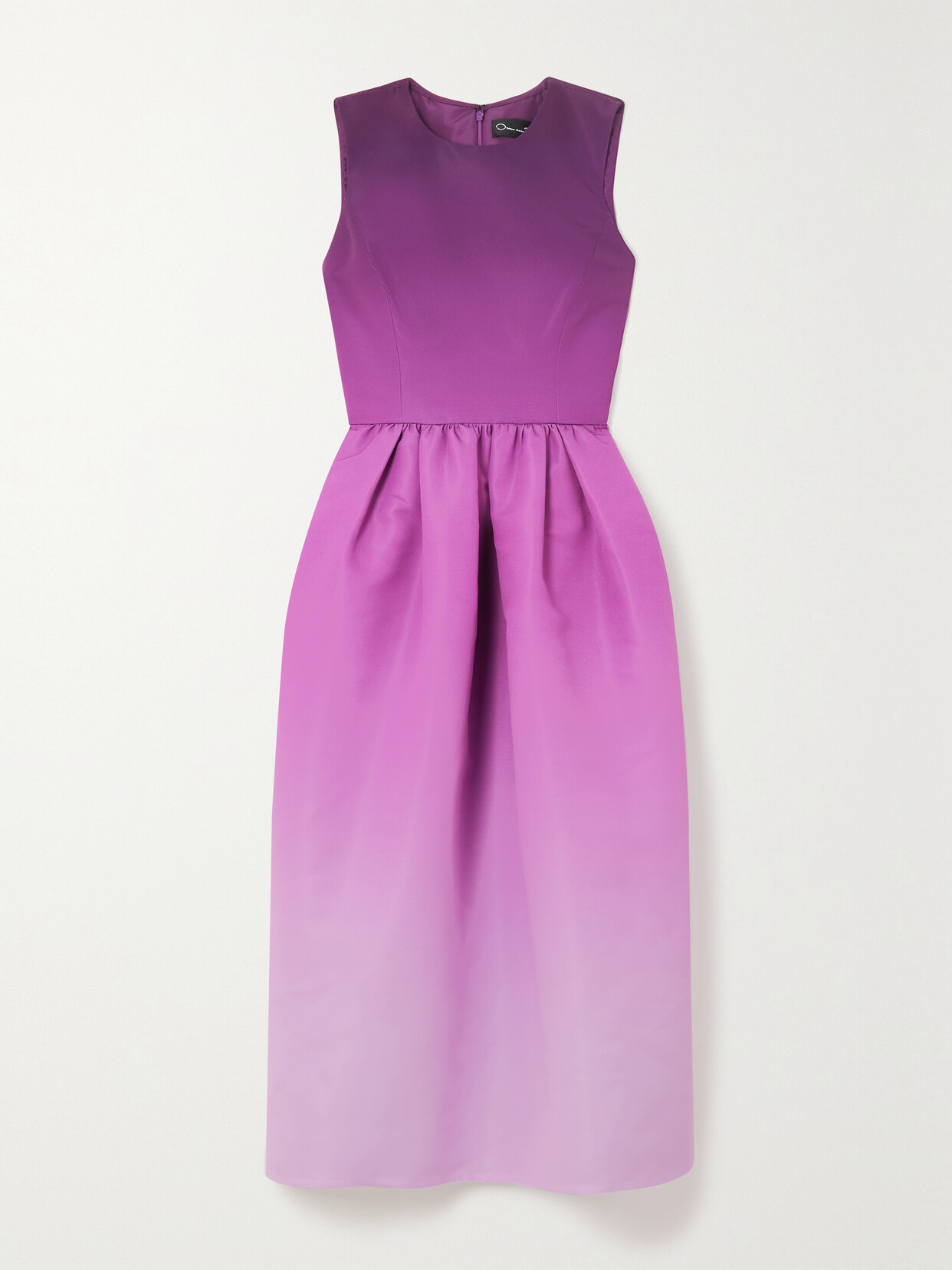 OSCAR DE LA RENTA OMBRÉ FAILLE MIDI DRESS