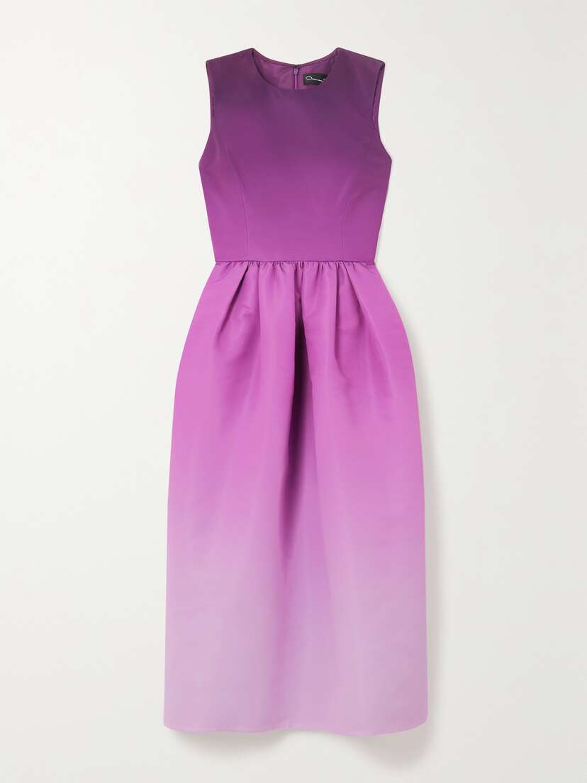 Oscar de la Renta Ombré Faille Midi Dress
