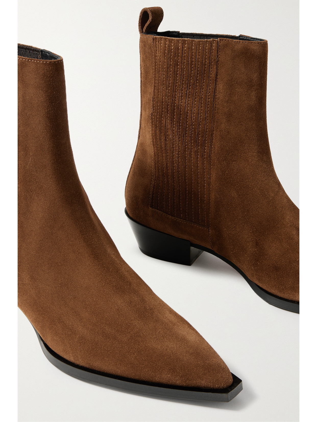 Aeyde 40mm Belinda Suede Ankle Boots In Brown