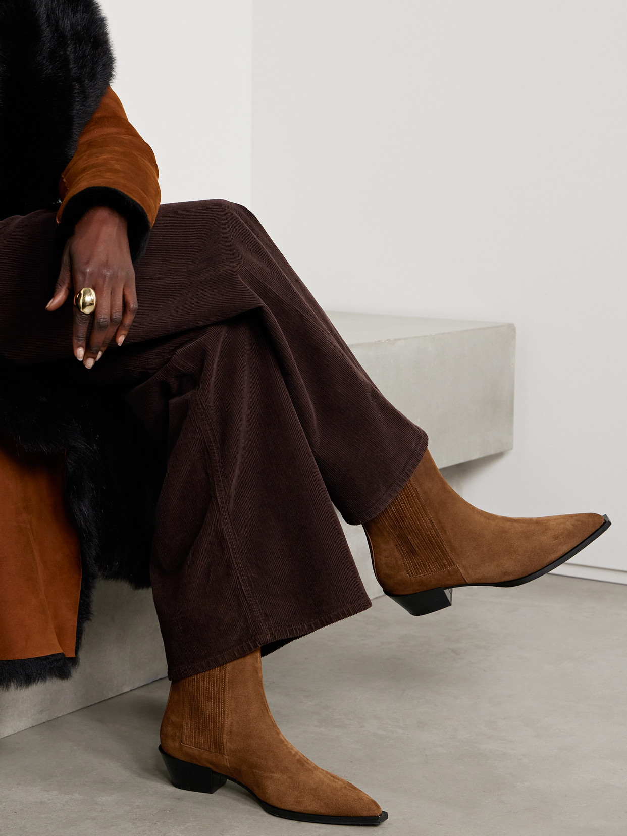 Aeyde 40mm Belinda Suede Ankle Boots In Brown