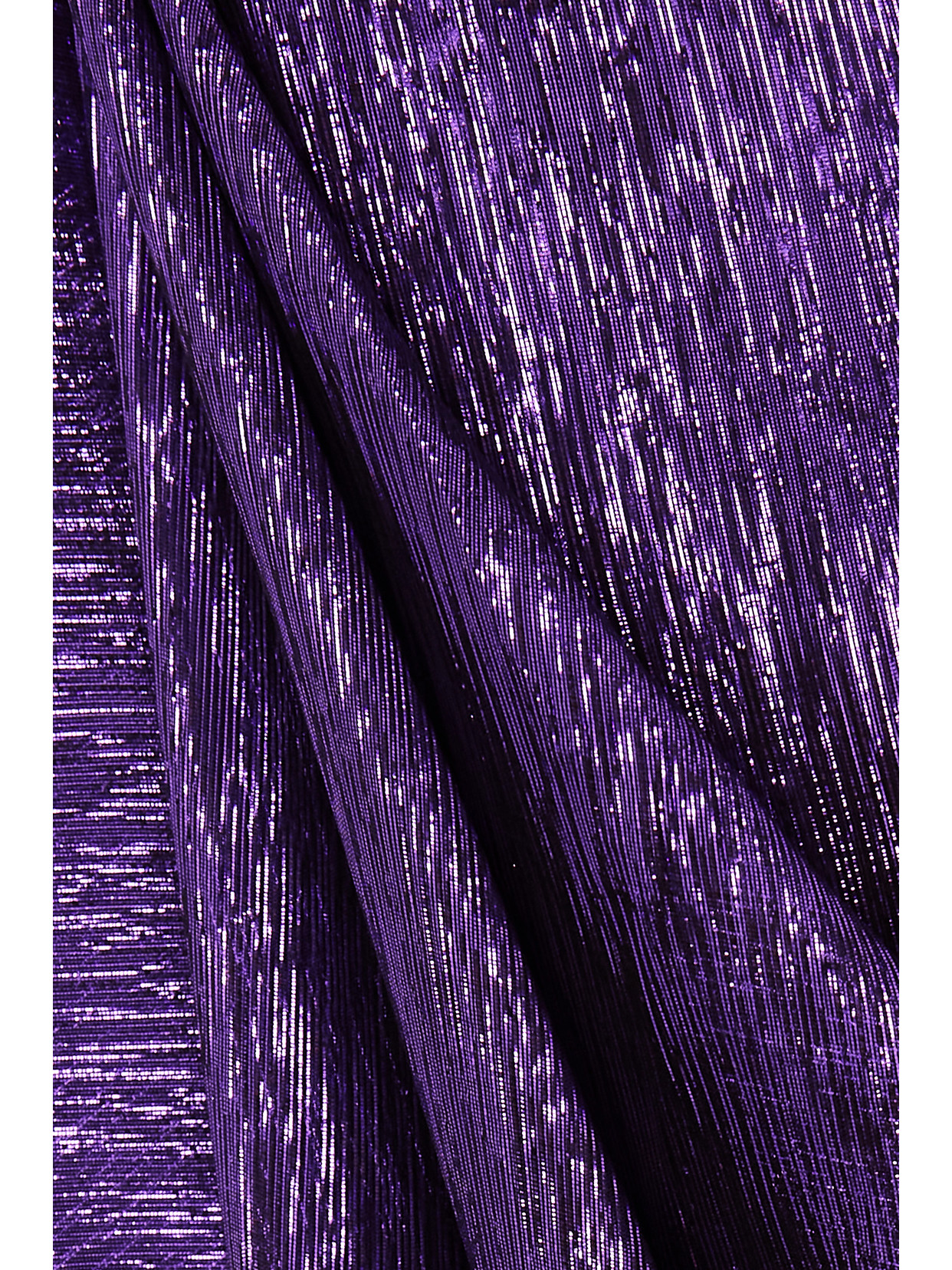 Oscar De La Renta One-shoulder Draped Silk-blend Lamé Gown In Purple