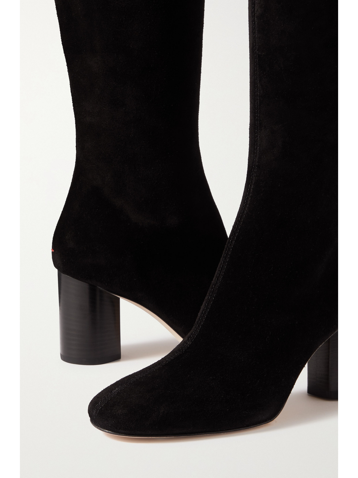 Aeyde Ariana Suede Knee Boots In Black
