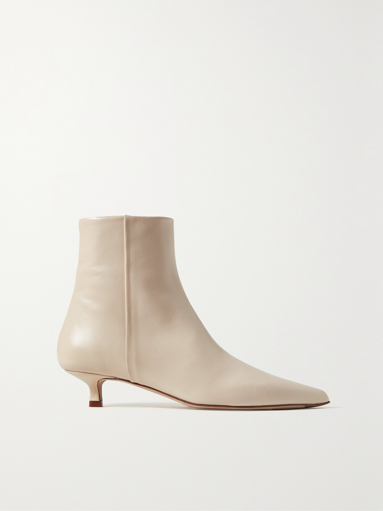 Aeyde Sofie Leather Ankle Boots In Cream