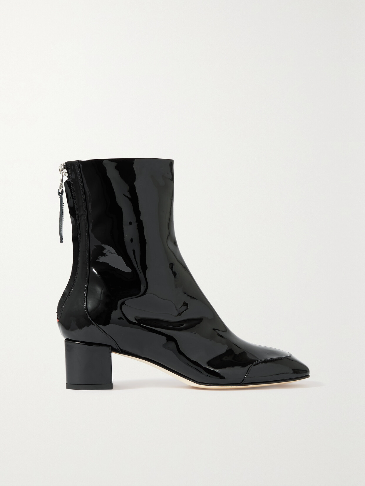 aeyde - Suki Patent-leather Ankle Boots - Black