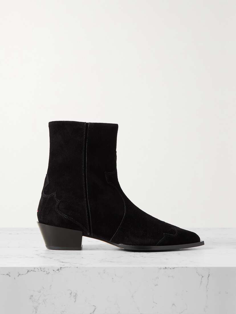 aeyde Hester Suede Cowboy Boots