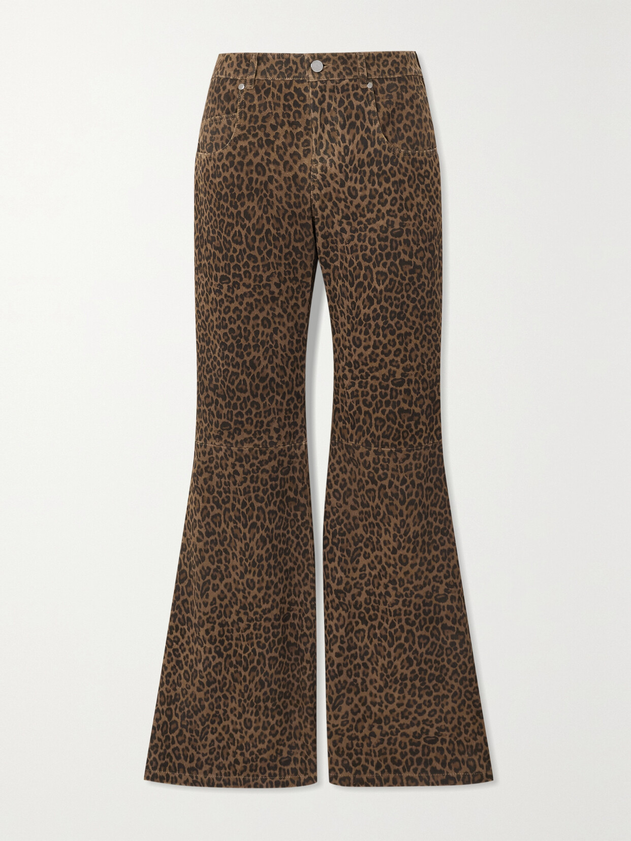 Dodo Bar Or - Leopard-print Suede Flared Pants - Animal print