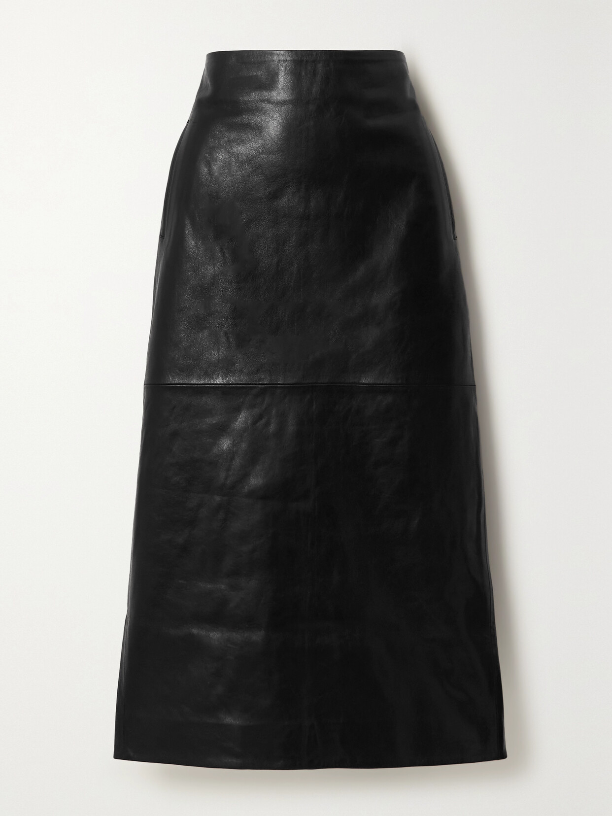 Dodo Bar Or - Lori Paneled Leather Midi Skirt - Black