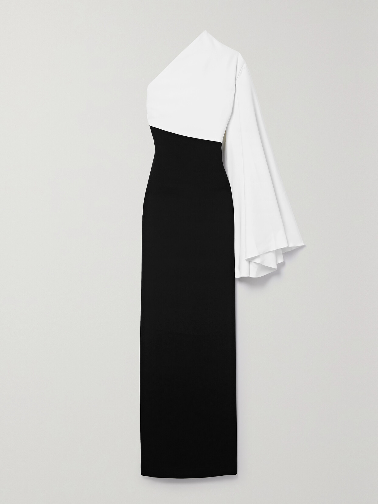 Solace London Elisa One-shoulder Two-tone Crepe Gown - Cream