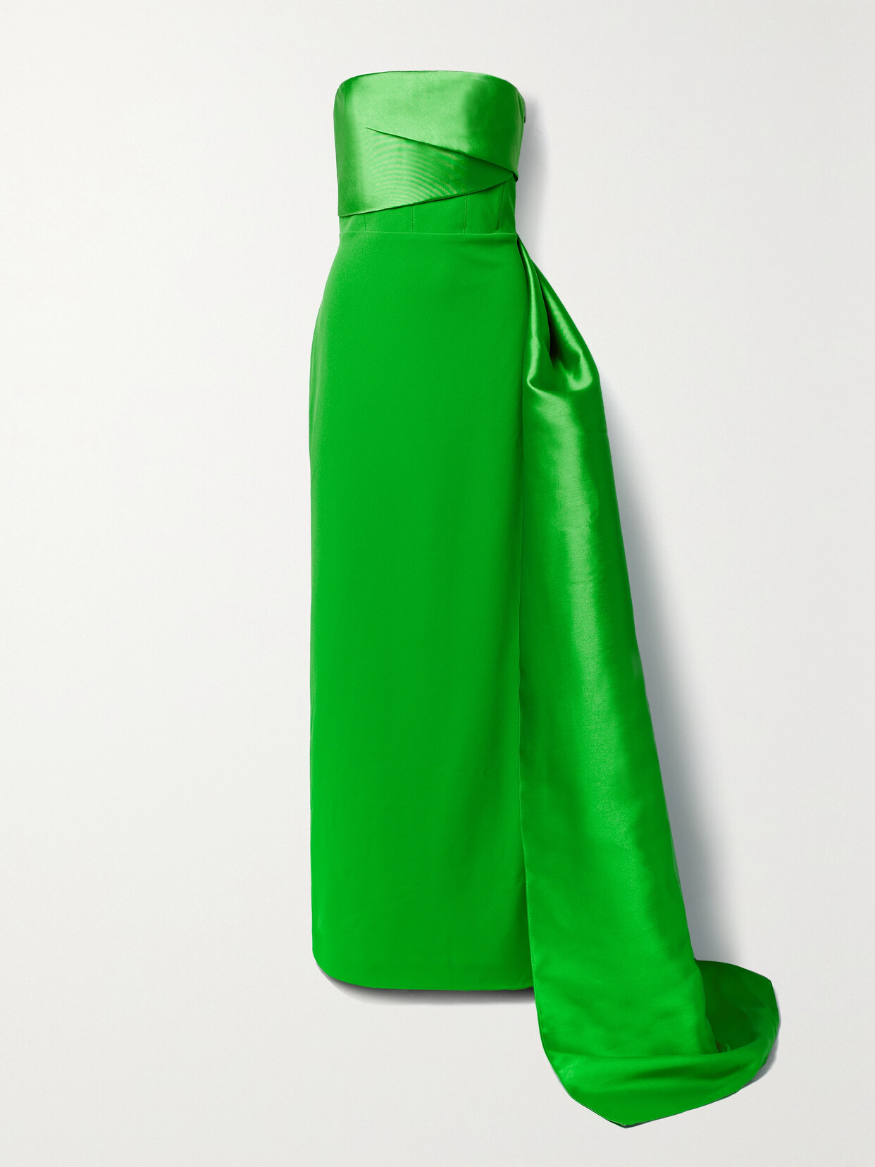 Solace London - Kinsley Strapless Draped Faille And Crepe Gown - Green