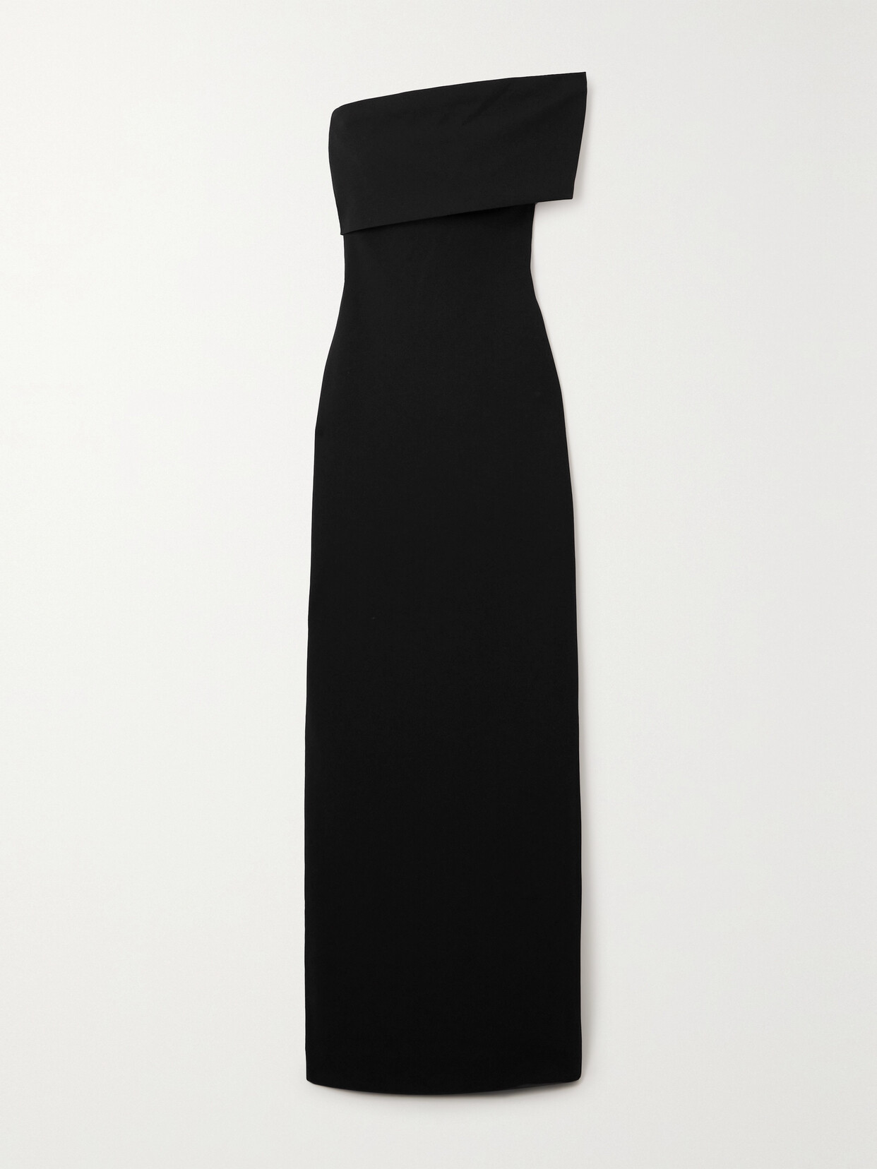 Solace London - Lana Asymmetric Off-the-shoulder Crepe Gown - Black