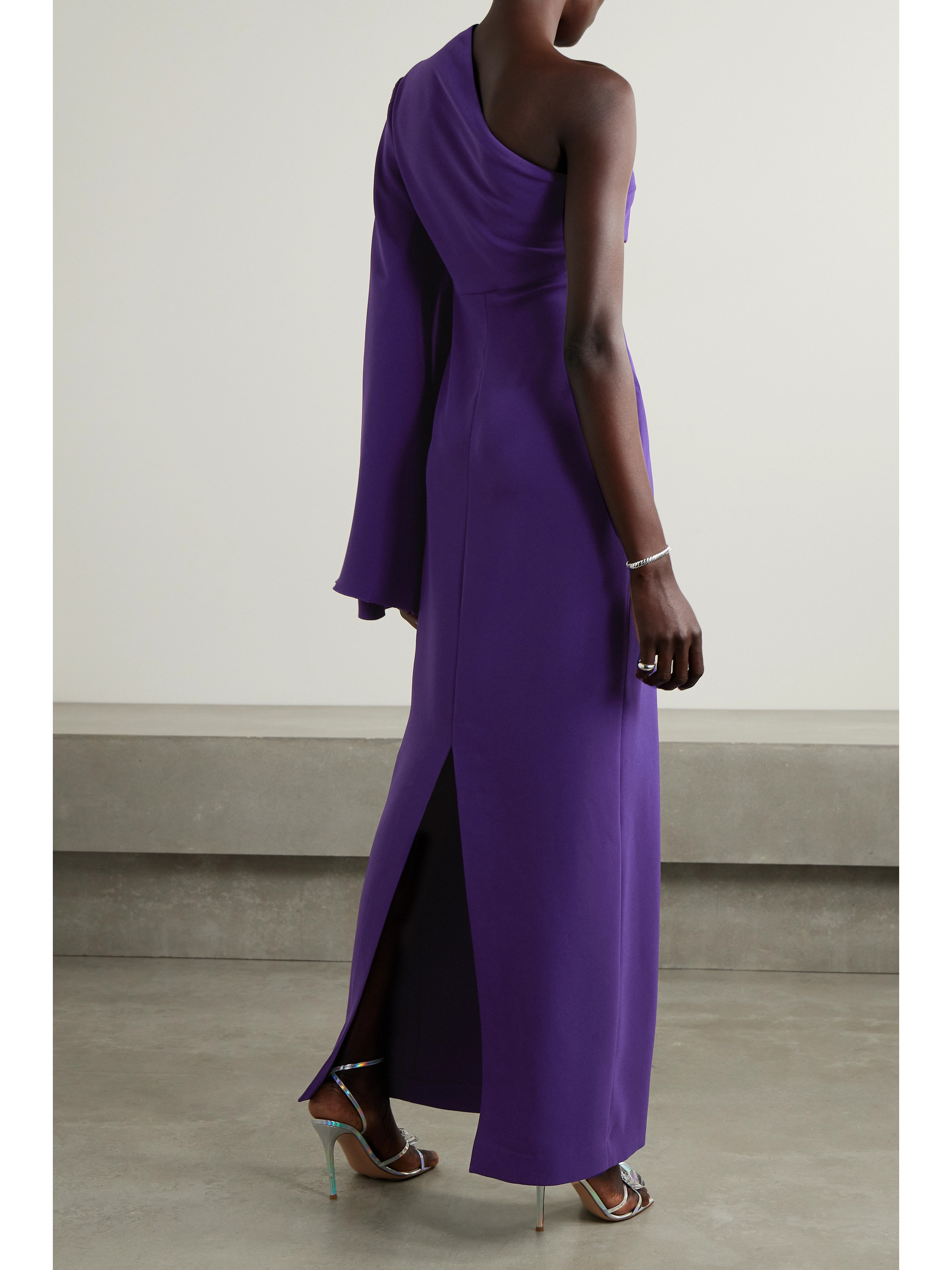 Solace London Elisa one-sleeve crepe gown thumbnail