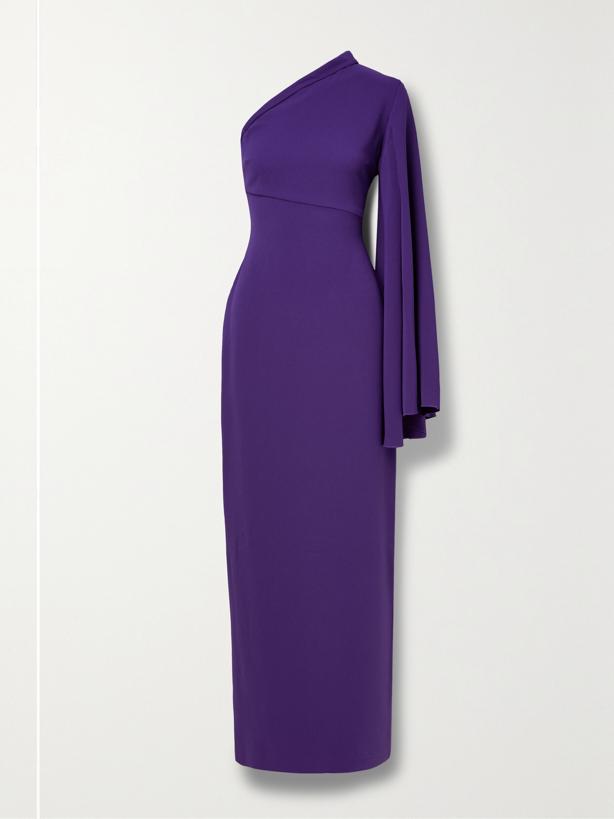 Shop Solace London Elisa One-sleeve Crepe Gown In Purple