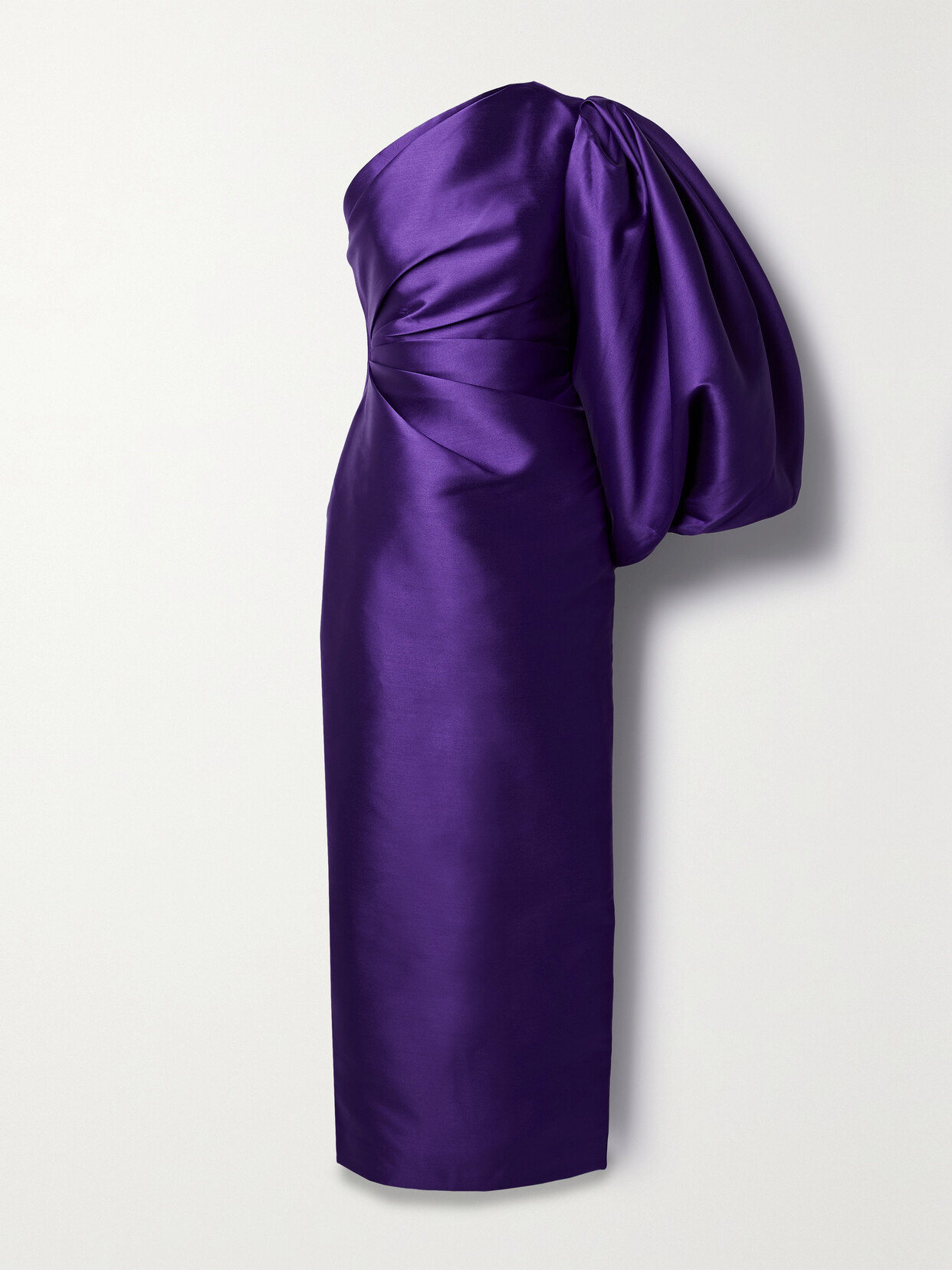 Solace London - Aurelia One-sleeve Twill Maxi Dress - Purple