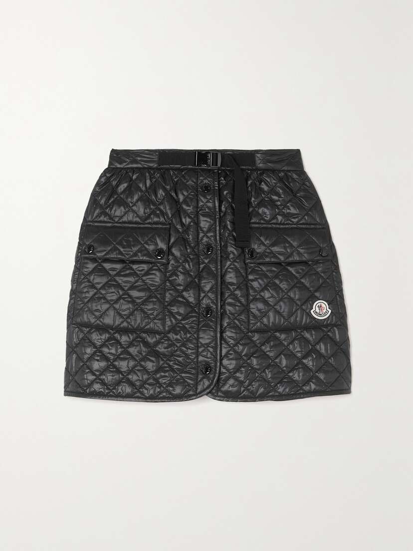 Moncler Quilted Padded Webbing-trimmed Shell Mini Skirt