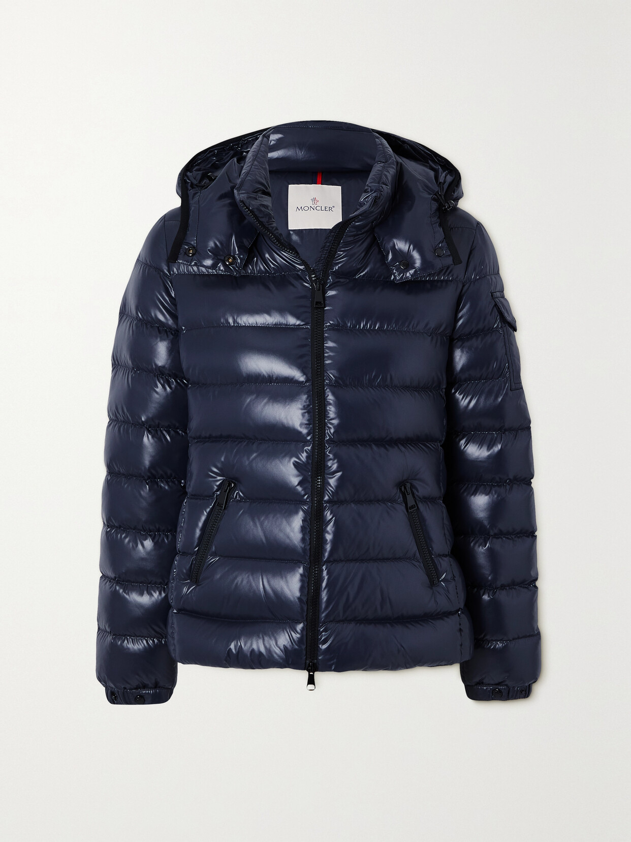 Moncler Bady Quilted Shell Down Hooded Jacket In Blue