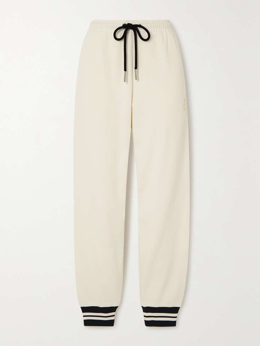 Moncler Striped Tapered Cotton-blend Jersey Track Pants