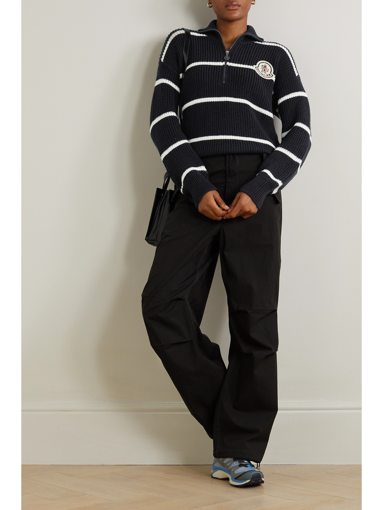 Appliquéd Striped Sweater