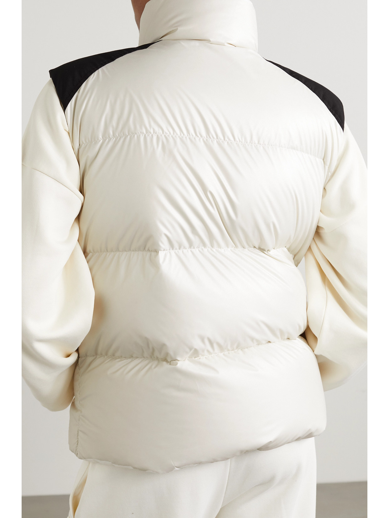 Moncler Oder Canvas-trimmed Quilted Recycled-shell Down Vest In White