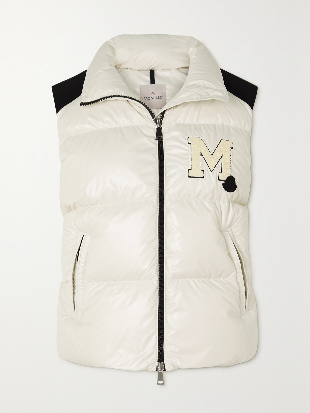 Moncler Oder Canvas-trimmed Quilted Recycled-shell Down Vest In White