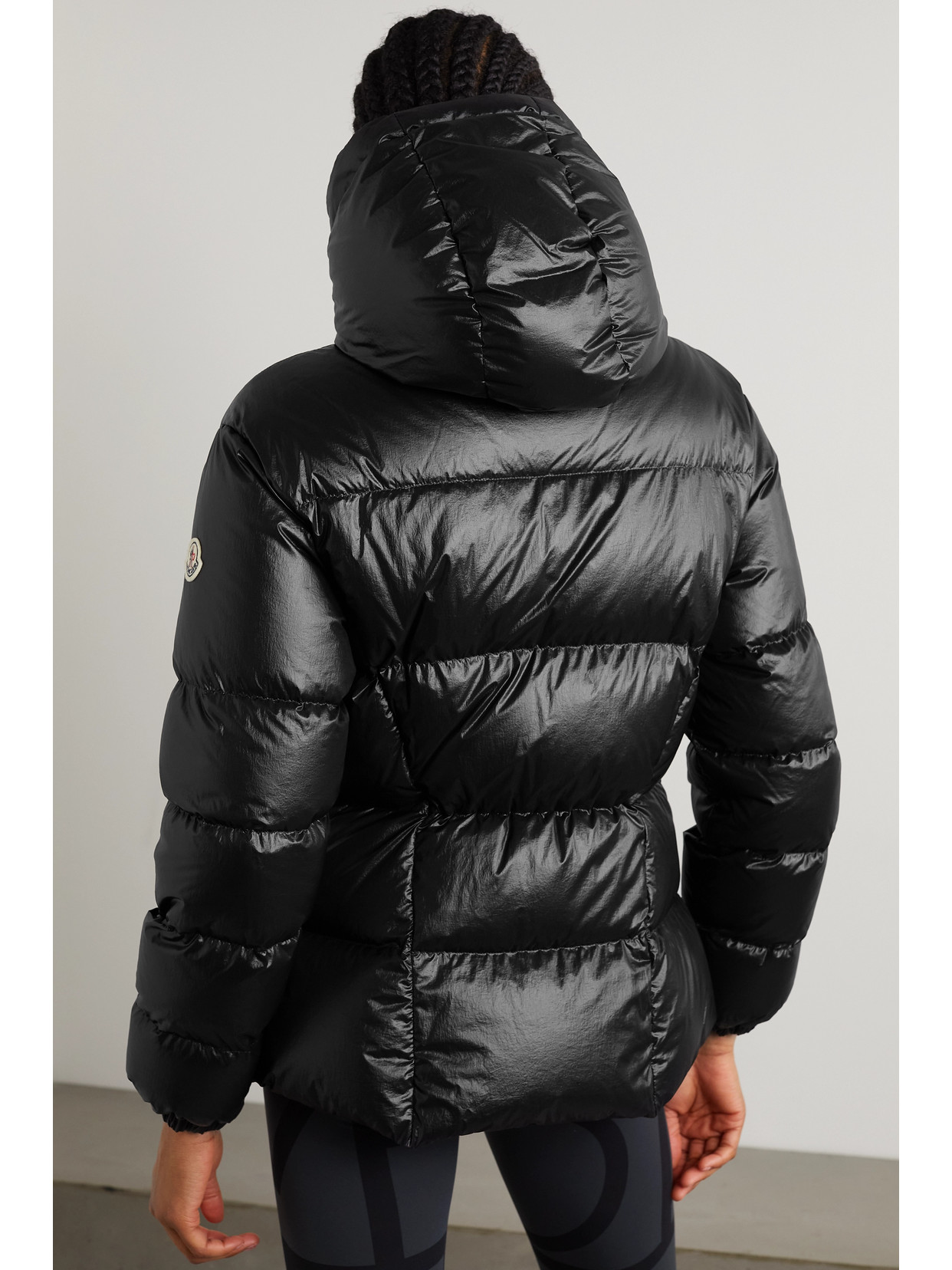 Seine Hooded Quilted Padded Glossed-Shell Down Jacket